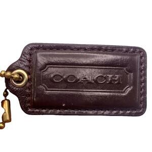 2" COACH Brown Fob Bag Charm Hang tag Hangtag